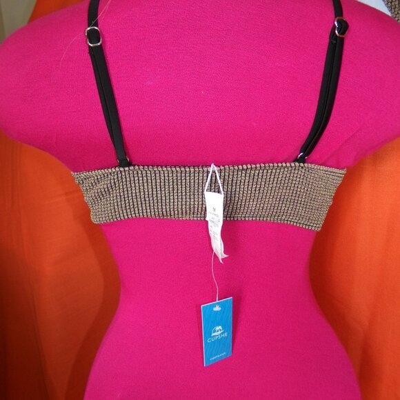 Cupshe NWT Rib Mineral Wash Scoop Neck Top & Hipster Bikini Set Sz M - Picture 5 of 10